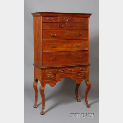 Queen Anne Cedar Carved High Chest of Drawers