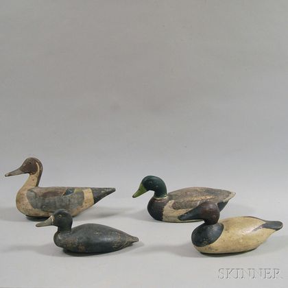 Four Carved and Painted Duck Decoys