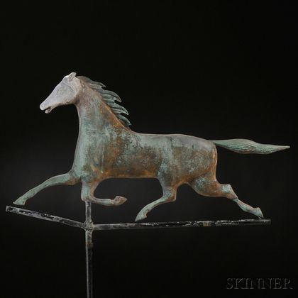 Copper and Zinc Running Horse Weathervane