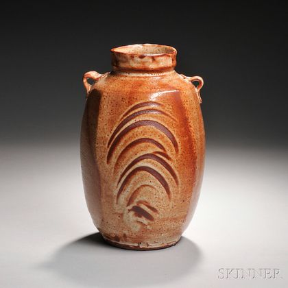 Warren MacKenzie (American, b. 1924) Studio Pottery Shino Jar 