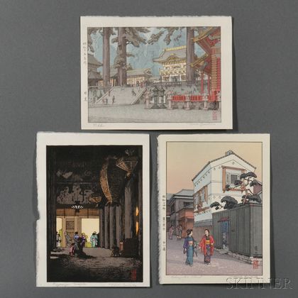 Four Toshi Yoshida (1911-1995) Color Woodblock Prints