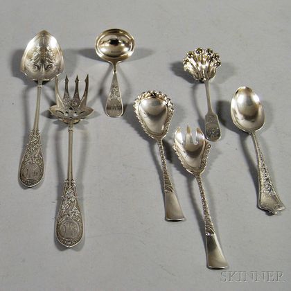 Seven Pieces of Assorted Silver Flatware