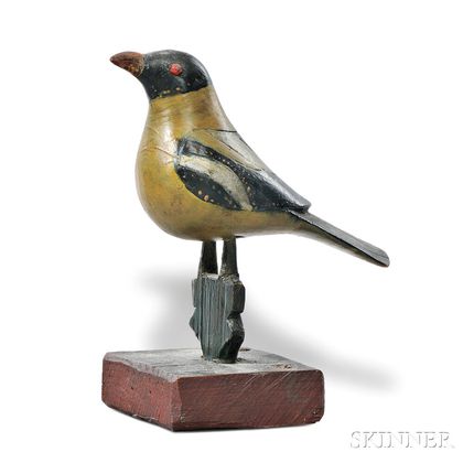 Carved Songbird Figure