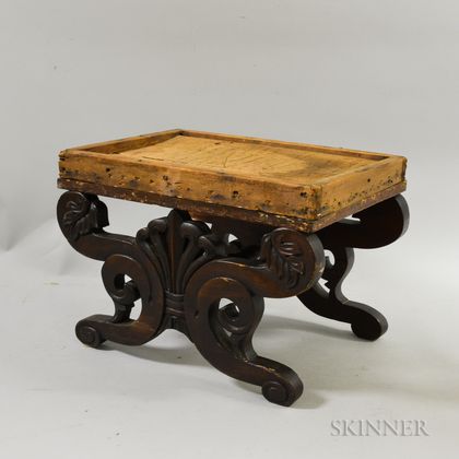 Classical Carved Mahogany Footstool