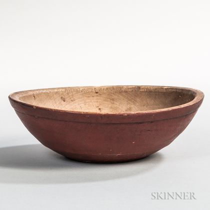 Small Red-painted Turned Bowl