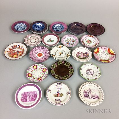 Twenty-six Lustre-decorated Ceramic Cup Plates.