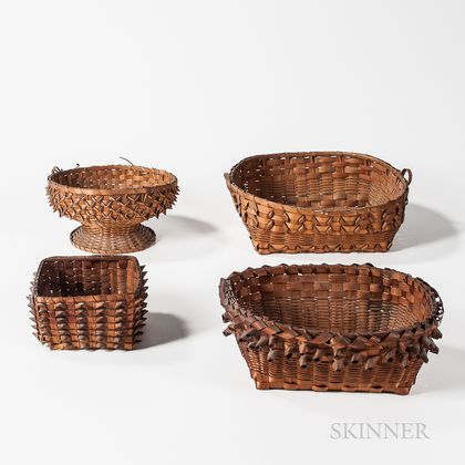 Four Northeast Splint Baskets