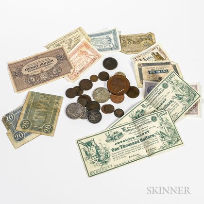Small Group of U.S. and World Coins and Currency