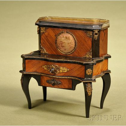 Napoleon III Brass-mounted Tulipwood and Part-ebonized Miniature Table