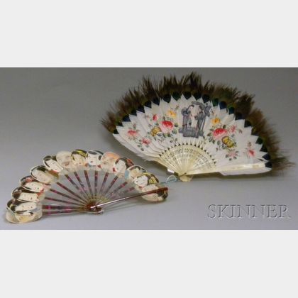 Two Asian Painted Hand Fans