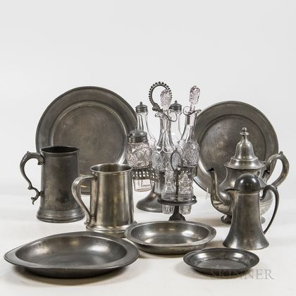 Small Group of Pewter Tableware. Estimate $80-100