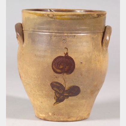 Floral Decorated Stoneware Jar