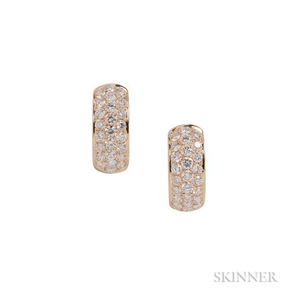 18kt Gold and Diamond "Huggie" Earrings