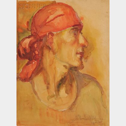 Elba Louisa Riffle (American, 1905-1980) Portrait of Ted Shawn