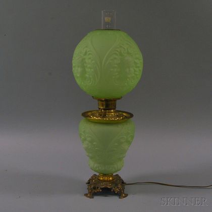 Late Victorian Glass Kerosene Lamp