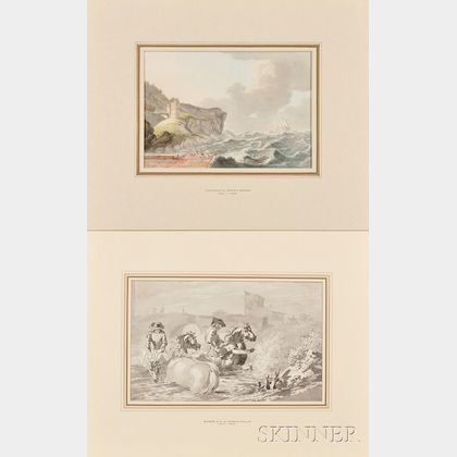 Two Unframed 18th Century Works on Paper:, Attributed to Dominic Serres (French [working in England], 1722-1793),Rescue from Shore in 