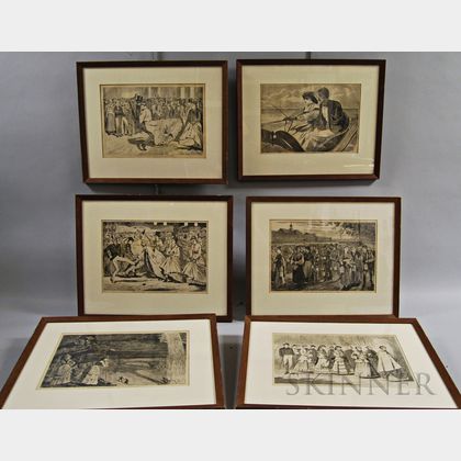 Six Framed Prints After Winslow Homer