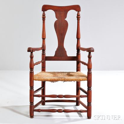 Red-stained Turned Armchair