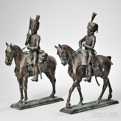 Two Hussar Bronze Groups