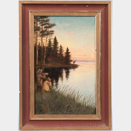 William T. Robinson (Massachusetts, 1852-1934) Moose Hunters at Sunrise