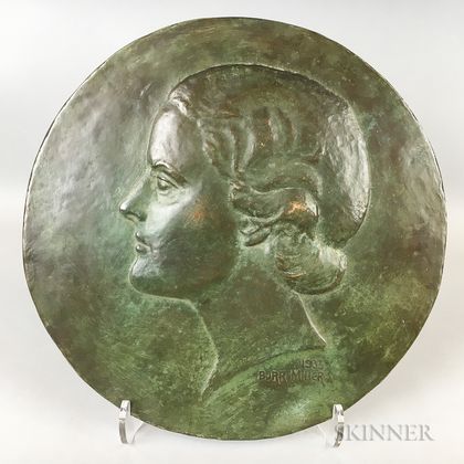 Large Burr Miller Jr. (American, 1904-1958) Bronze Portrait Plaque