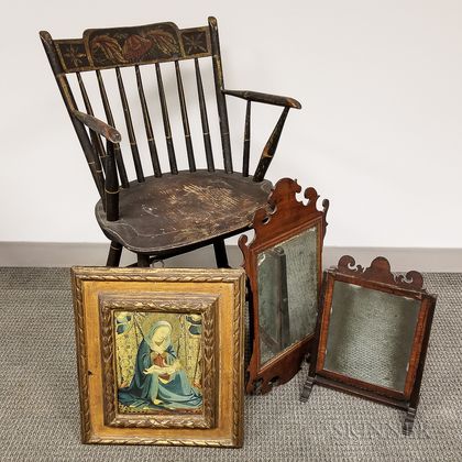 Two Mirrors, a Gilt Frame, and an Armchair. Estimate $100-150
