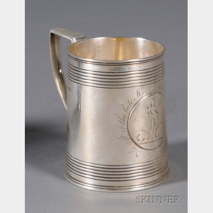 George III Silver and Medallion Mounted Presentation Mug