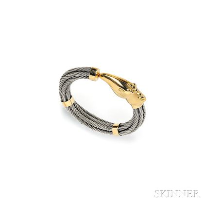 18kt Gold and Stainless Steel Bracelet