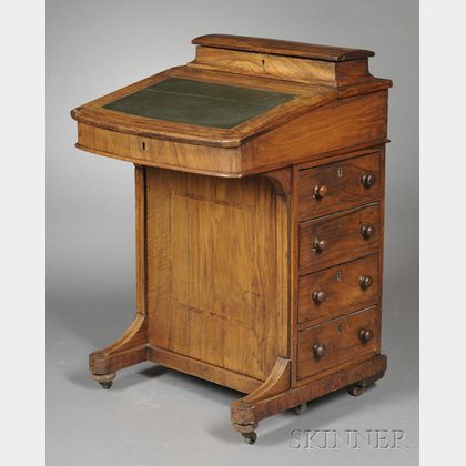 Victorian Inlaid Walnut Davenport Desk