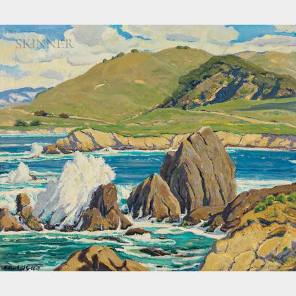 Arthur Hill Gilbert (American, 1894-1970) Seascape with Rocks, California Coast