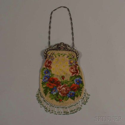 Beaded Bag with Jeweled Clasp