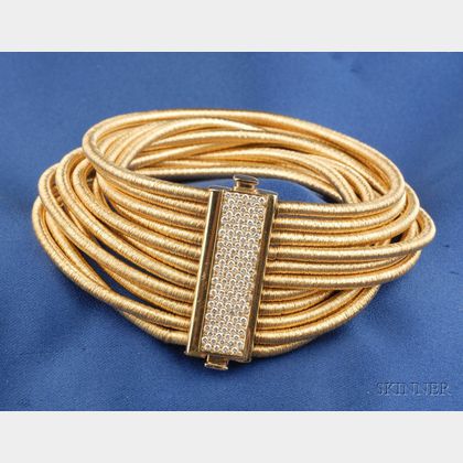18kt Gold and Diamond Multistrand Bracelet, Yvel