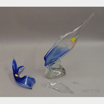 Italian Art Glass Marlin Glass Sculpture