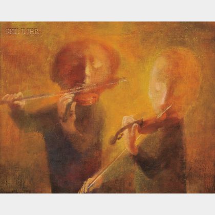 Bernard Perlin (American, b. 1918) Violinists, 1958