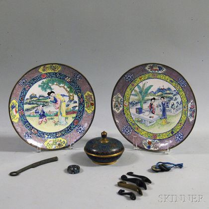 Group of Chinese Metal and Cloisonne Items