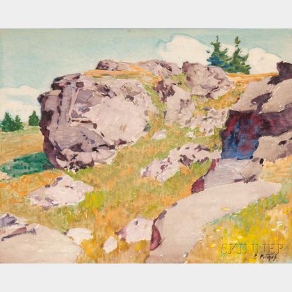 Edward Henry Potthast (American, 1857-1927) Rocky Landscape