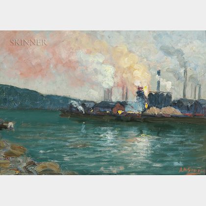 Aaron Harry Gorson (American, 1872-1933) Steel Mills Along a River