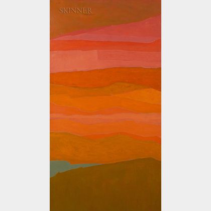Reba Stewart (American, 1930-1971) Pink, Orange, and Green Abstraction