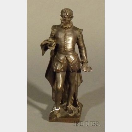 Continental Bronze Figure of Cervantes