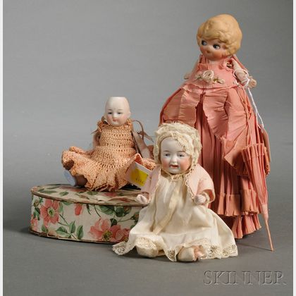 Three Small Bisque Dolls