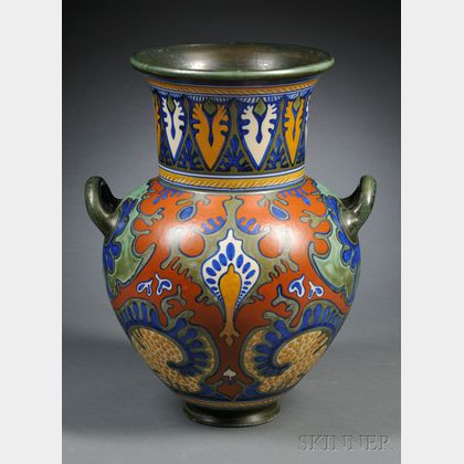 Zuid Holland Gouda Pottery Matte Glaze Floor Vase
