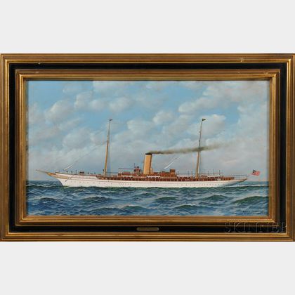 Antonio Nicolo Gasparo Jacobsen (Danish/American, 1850-1921) Portrait of the Screw Steamer Yacht ATLANTA