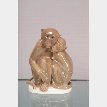 Bing & Grondahl Porcelain Pair of Monkeys