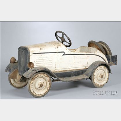 White Painted Roadster Pedal Car