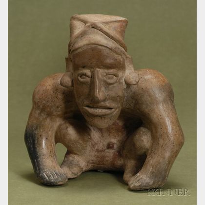 Pre-Columbian Seated Male Pottery Figure
