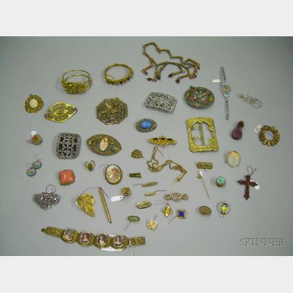 Group of Assorted Victorian and Later Costume Jewelry and Accessories