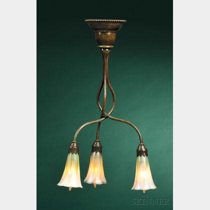 Tiffany Favrile Glass Hanging Lamp