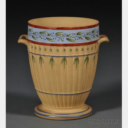 Wedgwood Lower Case Caneware Encaustic Decorated Vase