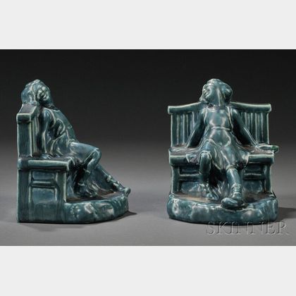 Rookwood Pottery Figural Bookends
