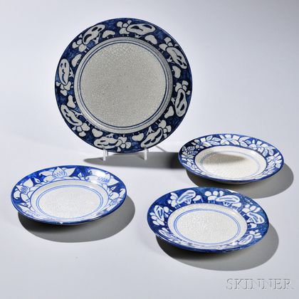 Four Dedham Pottery Plates 